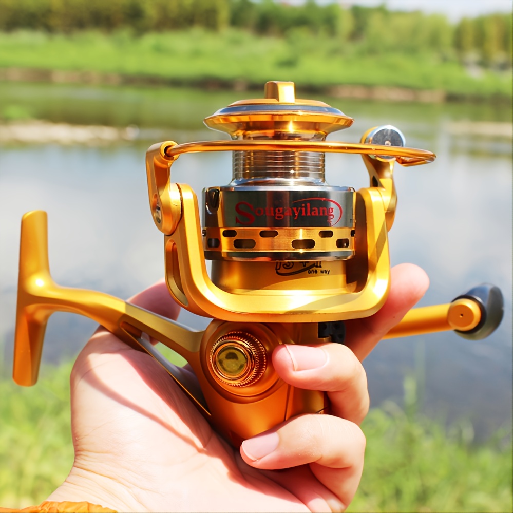  Spinning Fishing Reel Ultra Smooth Powerful Light Weight  Carbon Fiber with 5.5:1 Gear Ratio Metal Body Collapsible Handle13+1BB for  Freshwater Saltwater Fishing (Gold, XF5000) : Sports & Outdoors