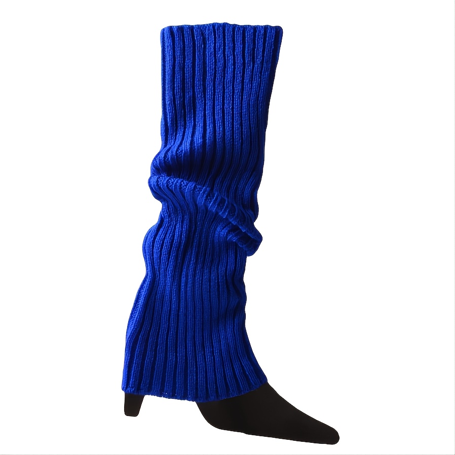 Women's 80s Ribbed Leg Warmers Knitted Crochet Long Boot - Temu Canada