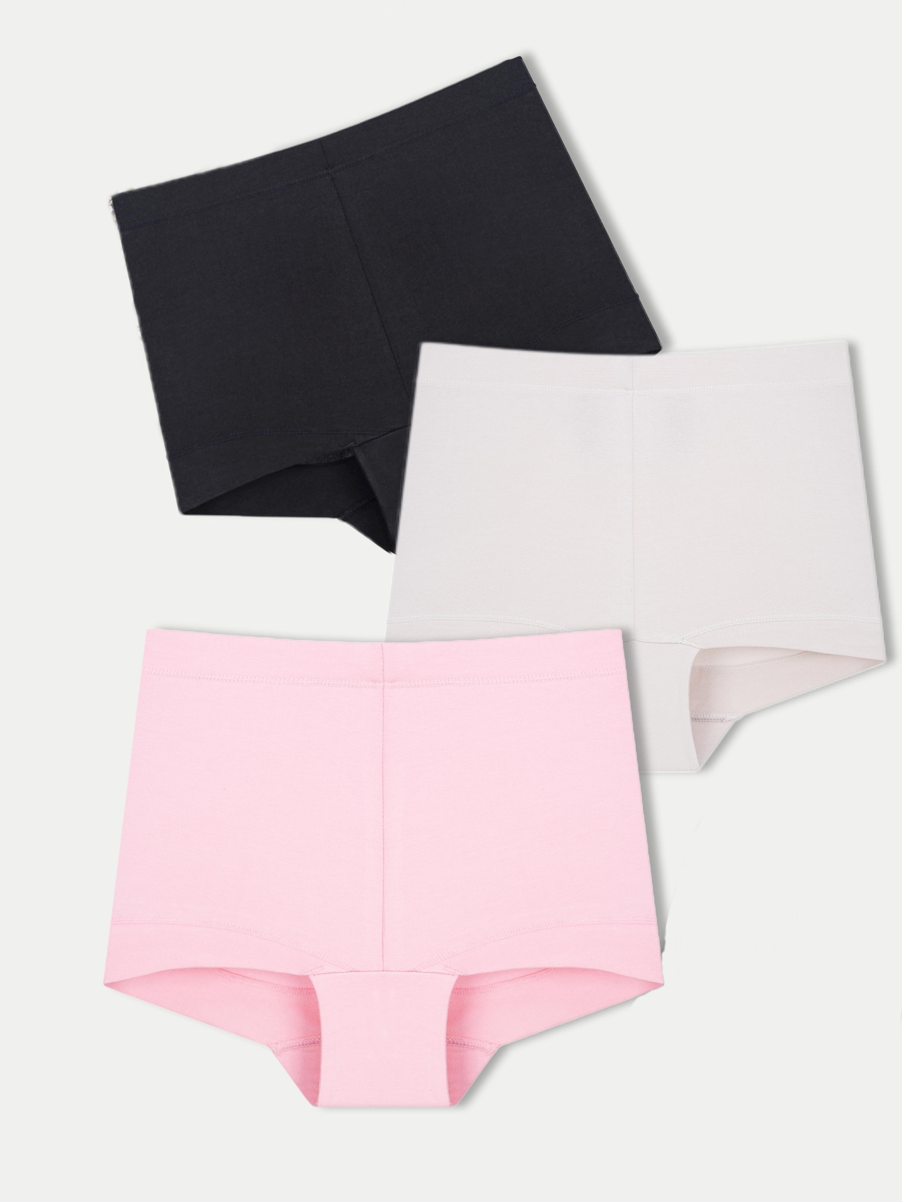 3 Pack Women's Comfortable Solid Short Panties