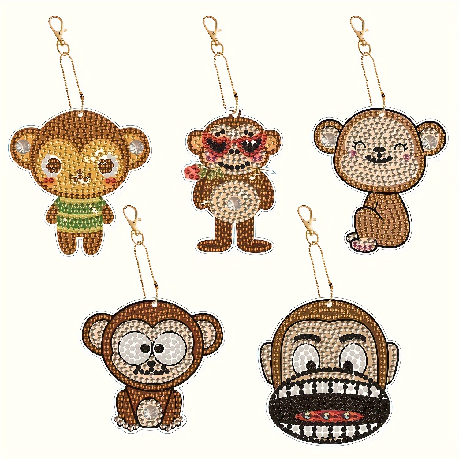 Monkeys Diamond Painting Keychains Kits Diamond Art - Temu