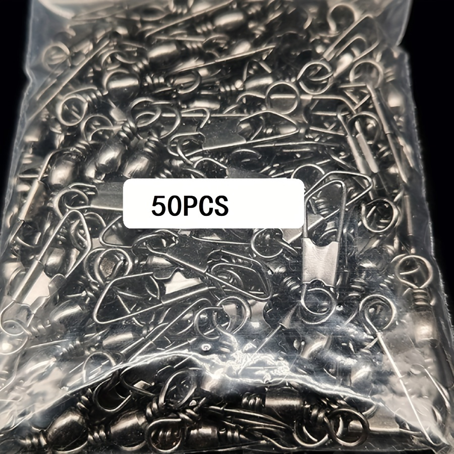 

50pcs Steel Snap Swivels For Ice - & Bearing For Tackle