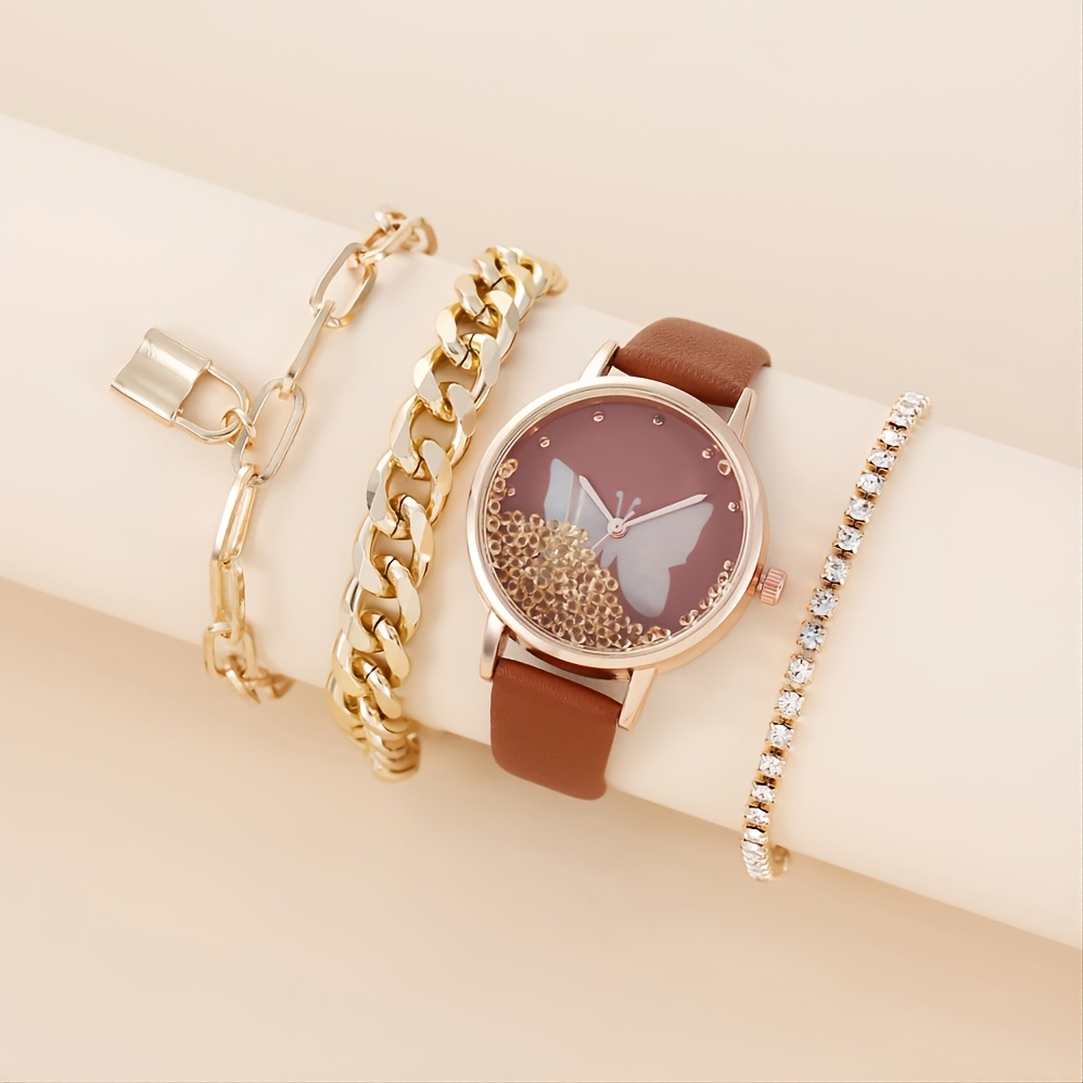 Ladies Bracelet Watch Creatively Shaped Luxury Casual Watch - Temu