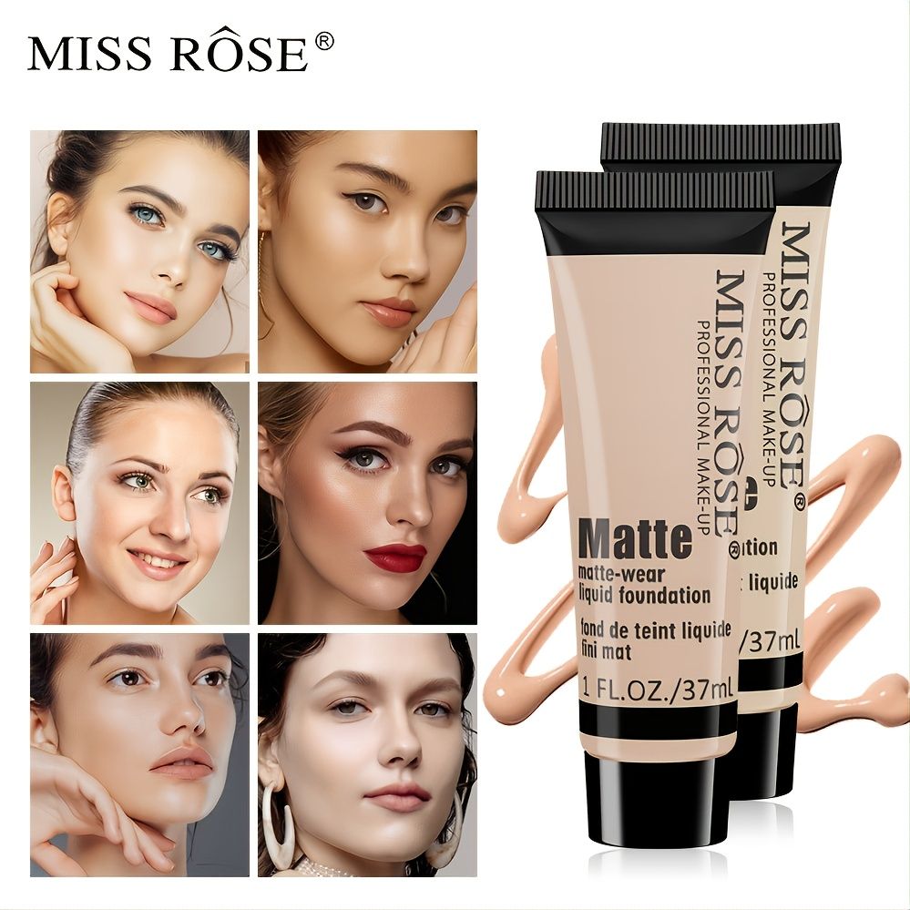 Miss Rose Concealer Face Makeup Foundation Cream Whitening Waterproof Full  Coverage Professional Facial Matte Base Face Makeup - Beauty & Personal  Care - Temu