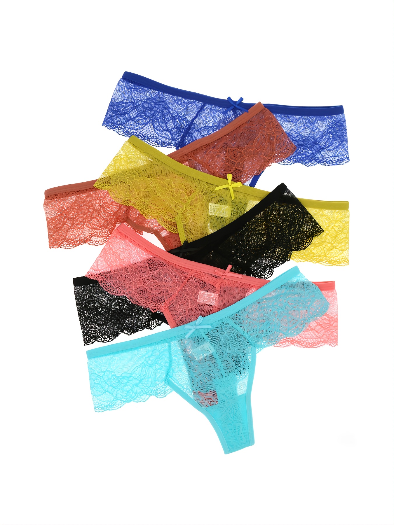 Seamless Thongs For Women Pack Of 5 Sexy Underwear Women Panties See  Through Lace Thong & Satin Thong Panties