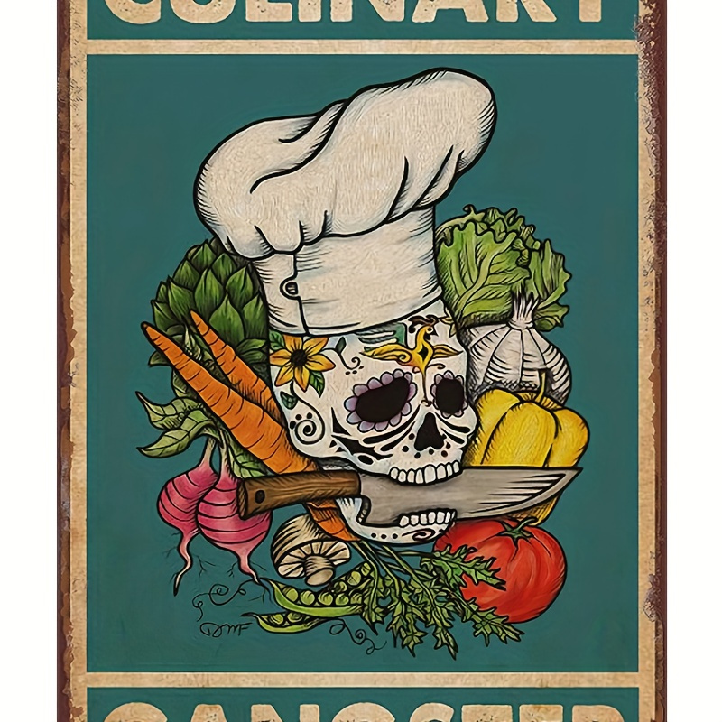 

Gift For Chef, Gift For Cooking Lover, Chef Retro Metal Tin Sign, Kitchen Tin Sign Funny Wall Art Interior Decoration Metal Poster For Home Bar Home