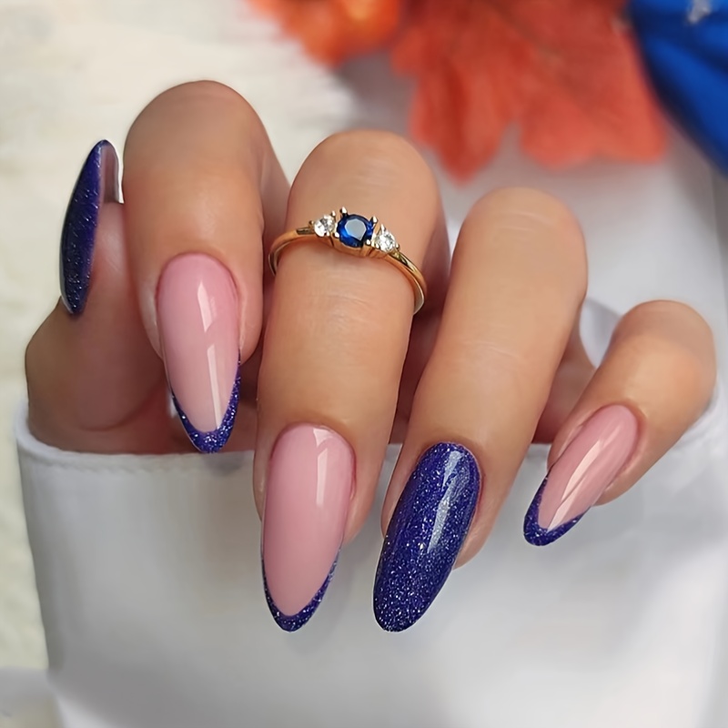 Gradient Ballerina Press On Nails With Wave And Star Designs,long Coffin  Fake Nails With Rhinestones,glossy False Nails For Women And Girls, - Temu