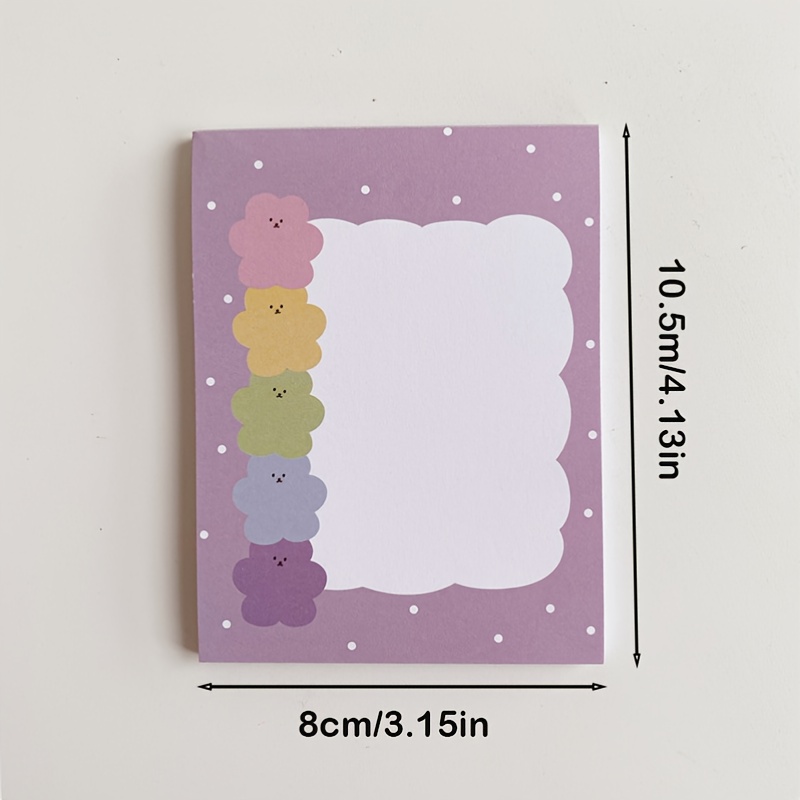 50 fogli taccuino con note adesive simpatici orsetti gommosi TodoList  Planner 5 taccuino N-Stick materiale scolastico decorativo per ufficio -  Temu Italy