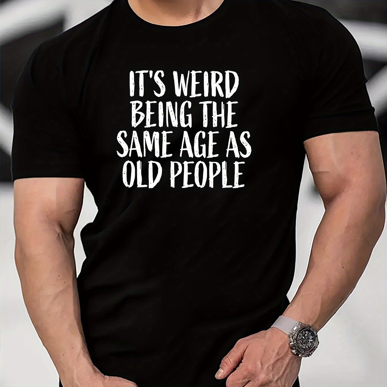 

Being The Same Age As Old People Print T Shirt, Tees For Men, Casual Short Sleeve T-shirt For Summer