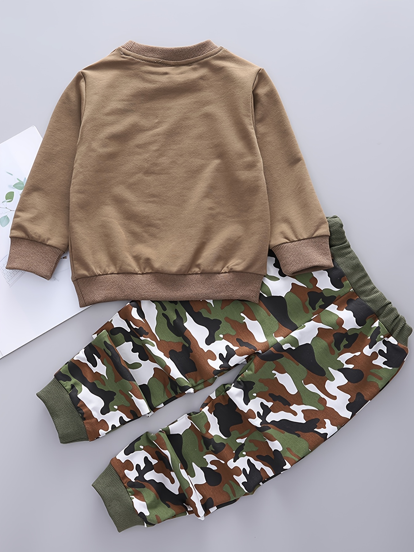 2pcs Baby Newborn Boys Penguin Pattern Long Sleeve Pullover & Sports Pants Set Clothes,Temu