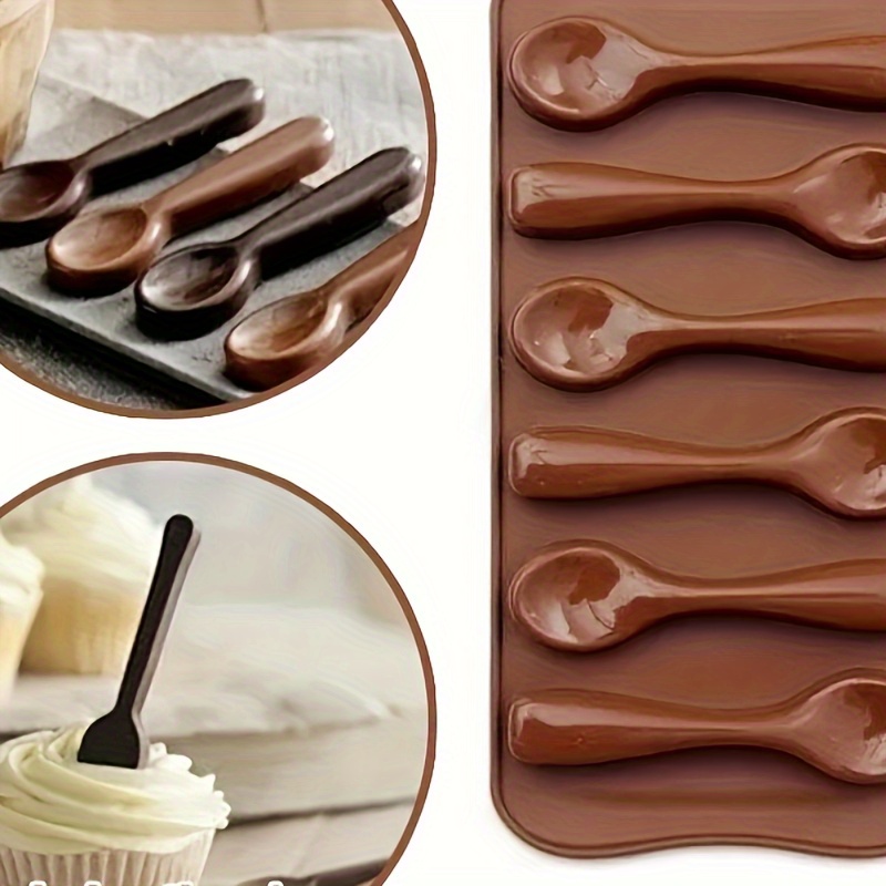 

3d Silicone Spoon Mold For Diy Desserts, Soap Making & Crafts - Pudding, Chocolate, Candy, Ice Cubes & More, Polymer Clay, Candle, Cake Decorating, Baking Supplies