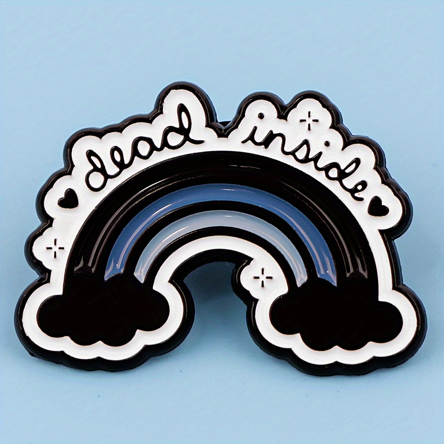 

Enamel "dead Inside" Rainbow Clouds Lapel Pin - Zinc Alloy Brooch For Backpacks, Clothes, And Accessories - Fashionable Badge For Gift, 1 Pc