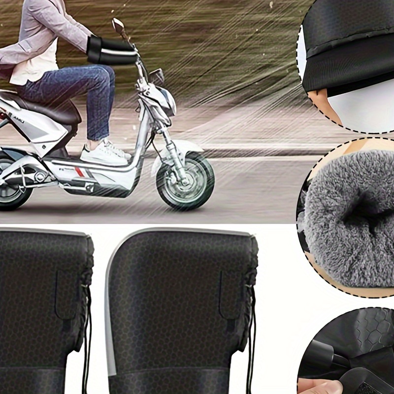 

1pc Fleece-lined Motorcycle & Handlebar Muffler , Thickened For Electric Bike, ,