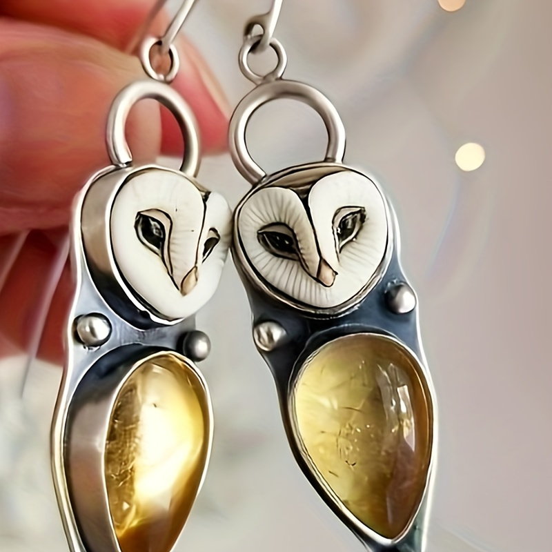 

Vintage Owl Dangle Earrings - Bohemian Style, Alloy For Men - Perfect Gift For Parties