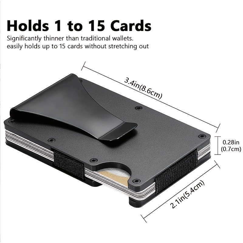 Buy Aluminum Pocket Wallet Slim RFID Front Minimalist Metal Money