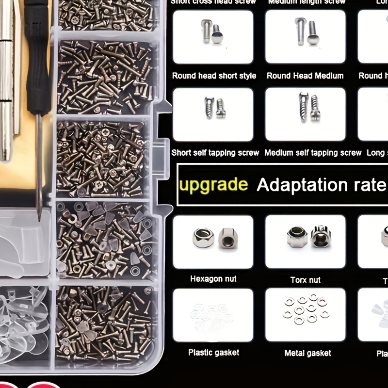 

80/500pcs Glasses Repair Kit, Glasses Screws, Silicone Nose Holders, And Screwdriver Repair Products Glasses, Sunglasses, Jewelry, Glasses, And Watches