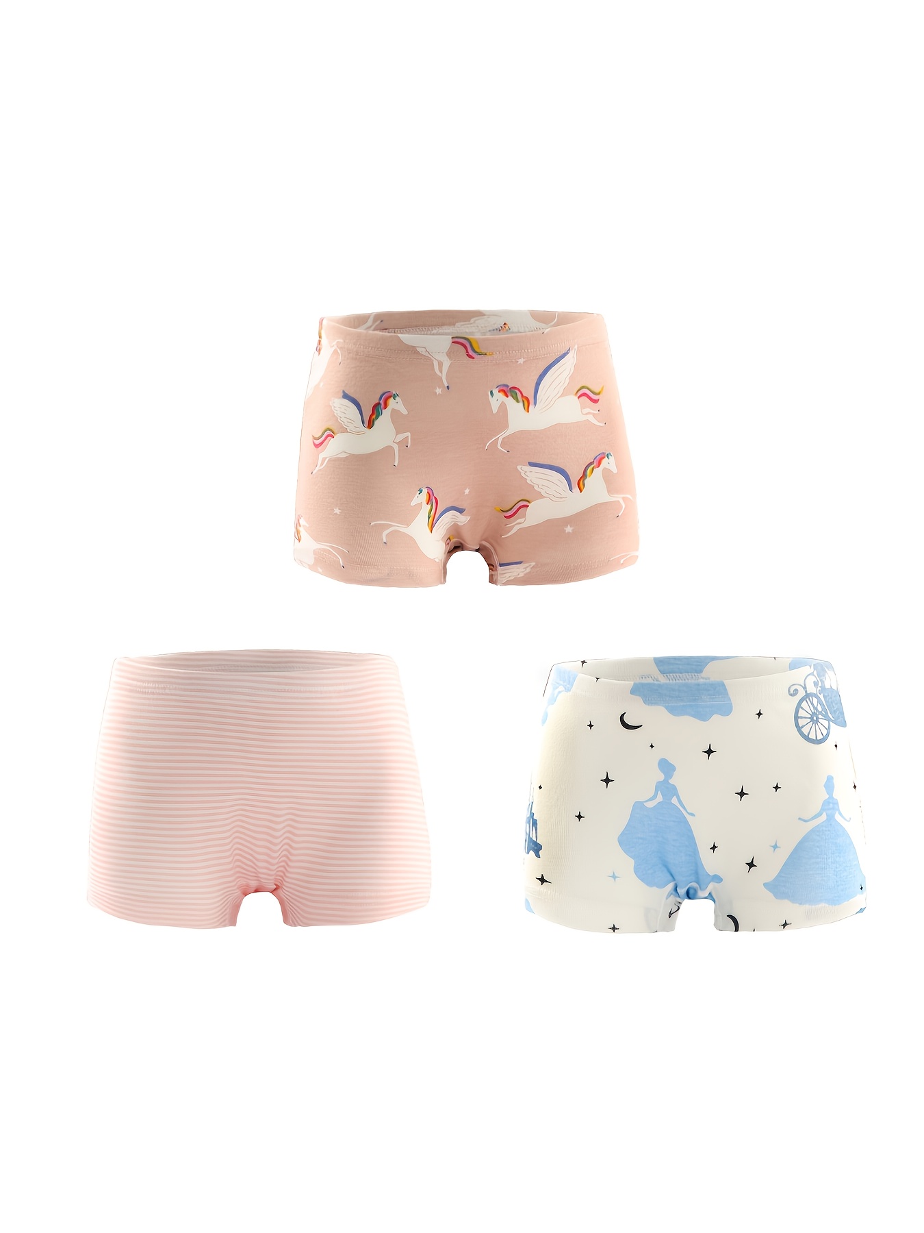 4Pcs Girl's Cotton Cute Cherry Full Printed Triangle Panties, Small And  Medium Children's Medium Stretch Briefs