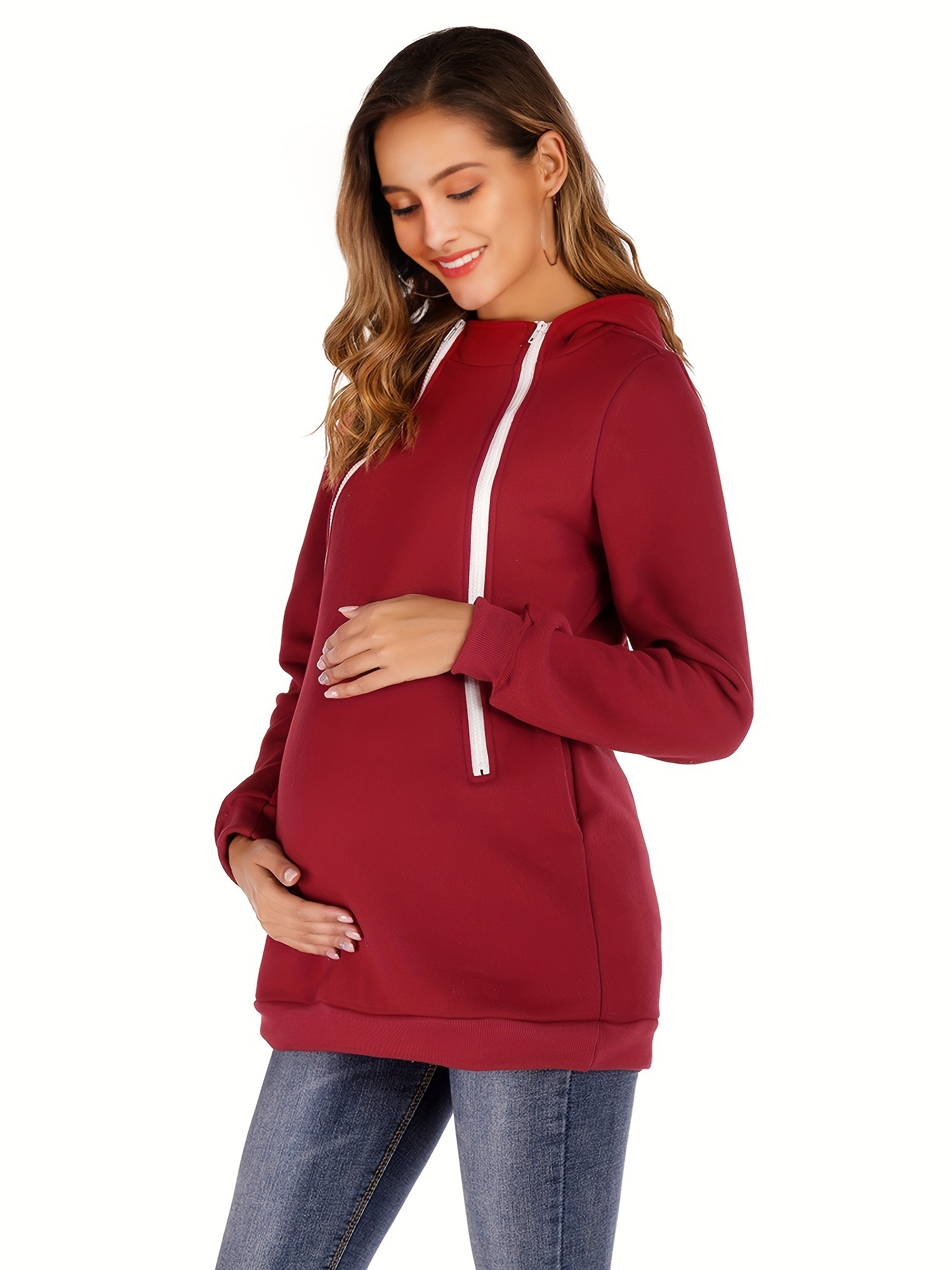 Baby Carrier Hoodie 1 Kangaroo Maternity Hoodies For Mom And - Temu