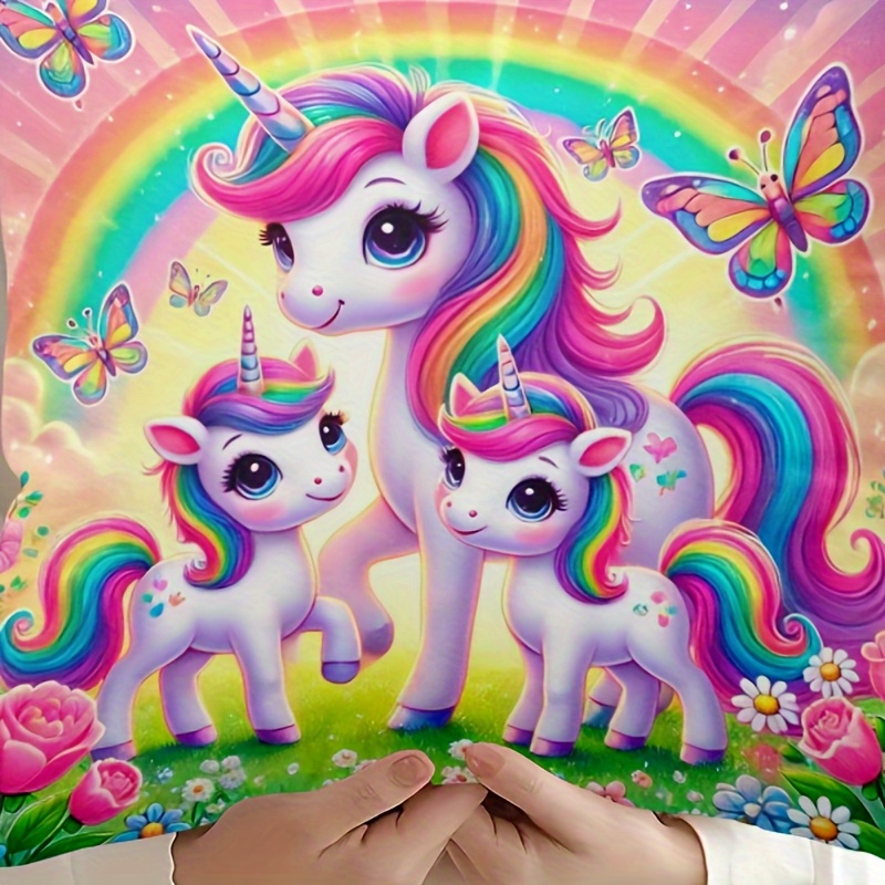 

Unicorn - , Zippered, Washable - For Bed, Sofa & - Double-sided , - & Decor ( Not Included)