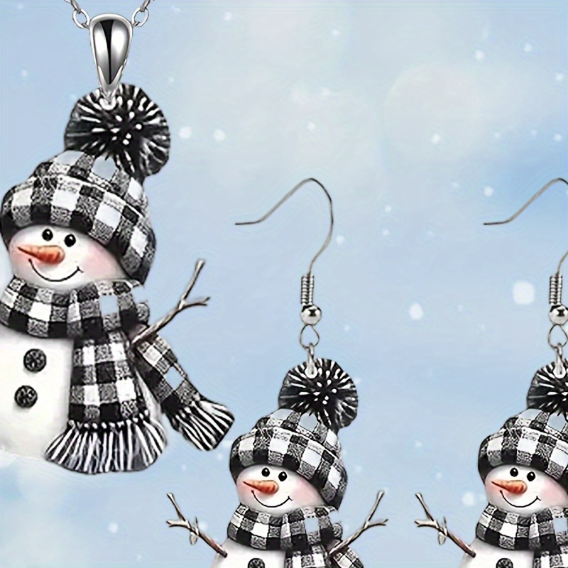 

3pcs Christmas Snowman Necklace Christmas New Jewelry To Give To And