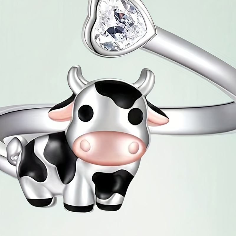 

Adjustable Cow Ring With Sparkling - Fashionable Alloy Jewelry For Men