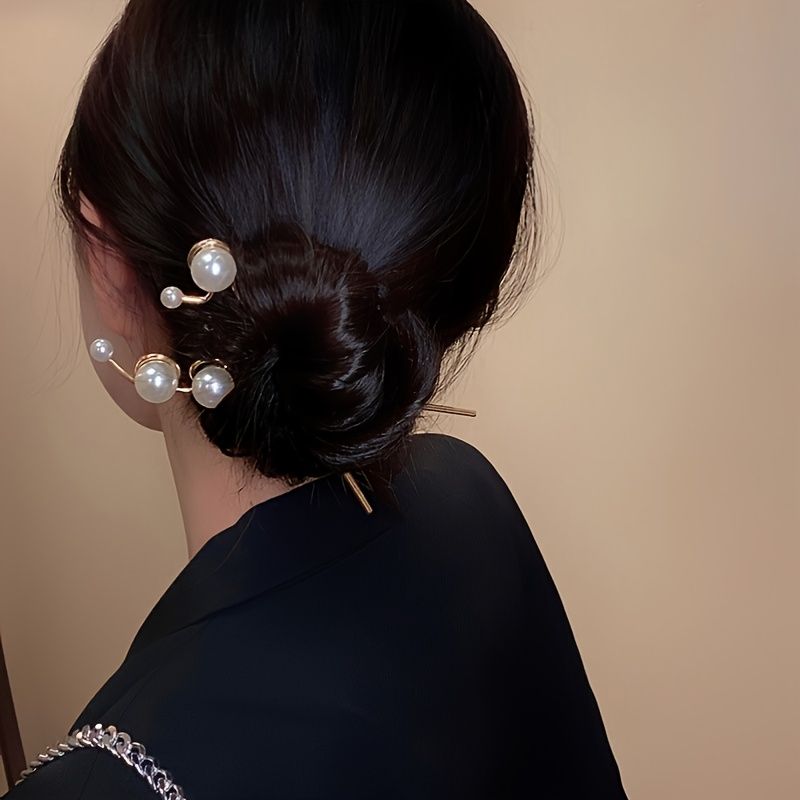 Pearl Hair Stick Hair Chopsticks Pearl Bun Hair Pin Bridal Wedding Hair  Jewelry Accessories - Beauty & Personal Care - Temu