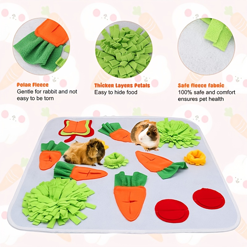 Carrot Snuffle Mat Puzzle Feeding Mat Activity Mat for Rabbit