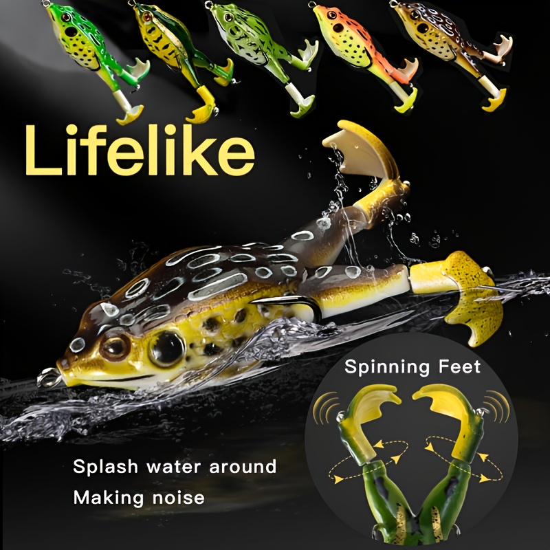 Soft Frog Fishing Lures Rotating Legs Realistic Design - Temu