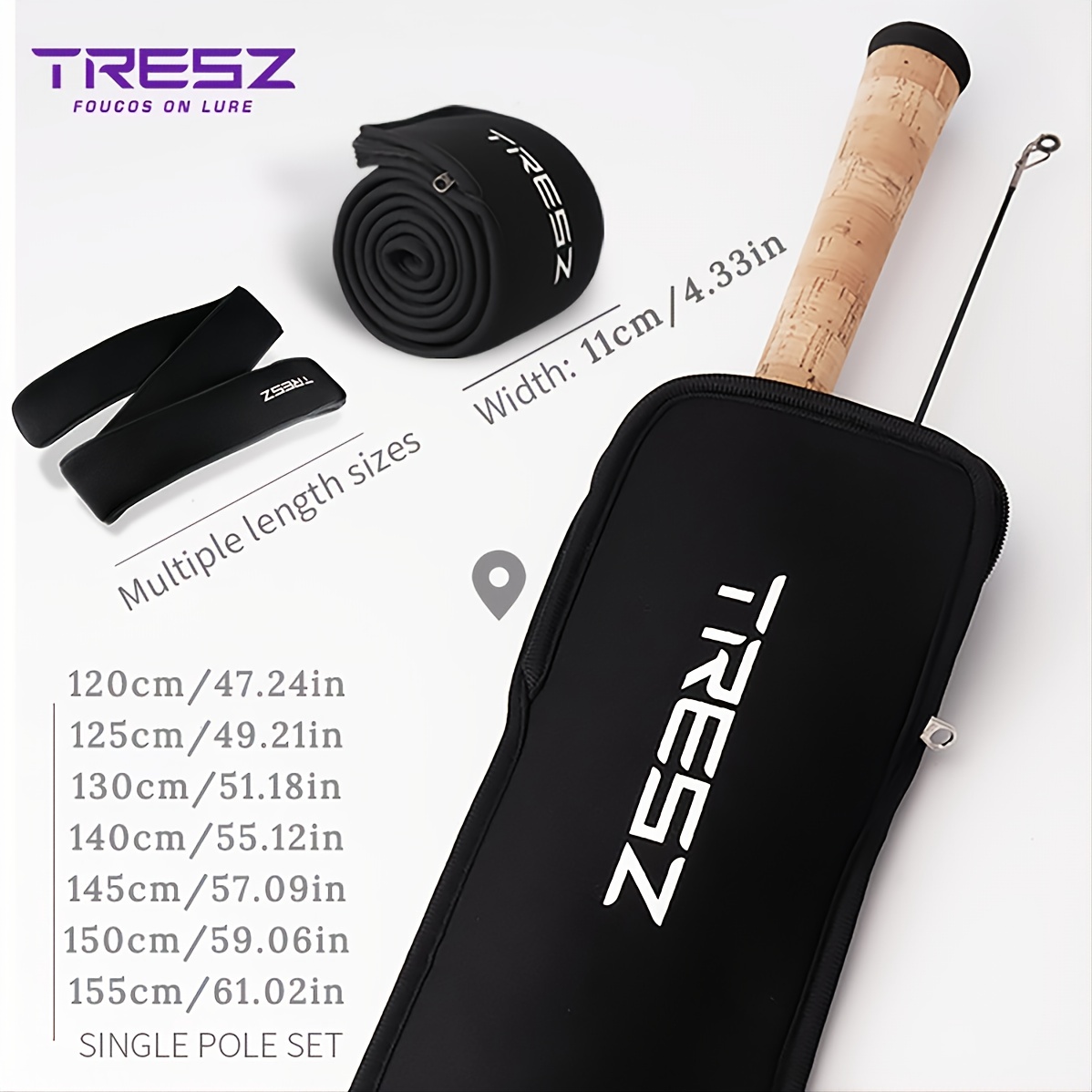 Fishing Rod Bag Protective Bags Soft Thicken Storage Case Rod Sleeve  150cm/140cm/130cm/120cm/110cm Lure Fishing Tackle