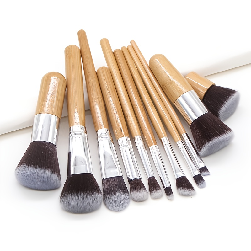 11PCS Bamboo Makeup Brushes Set - Save on Beauty & Personal Care Products