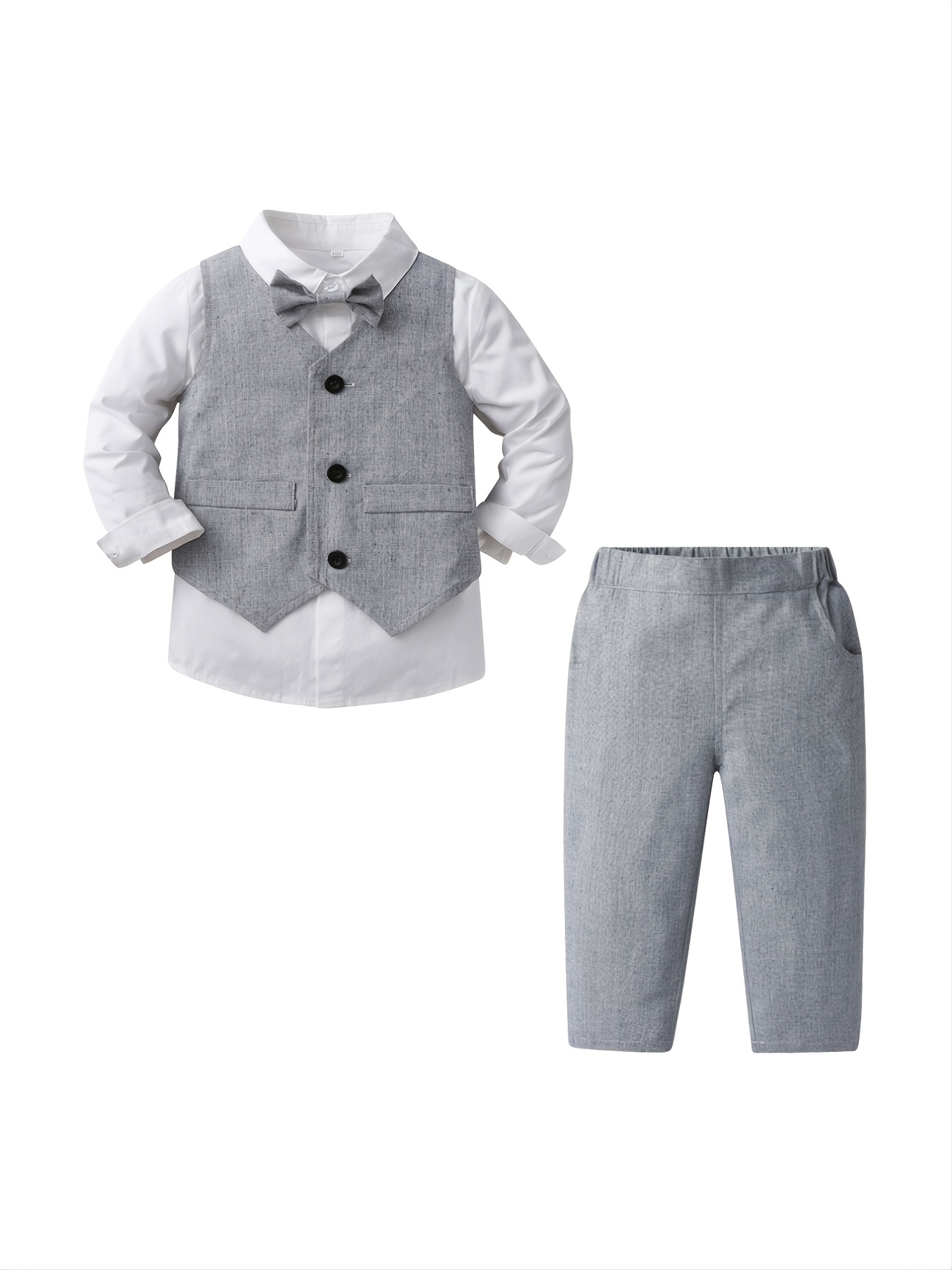 Infant Baby Boys Gentleman Dress Suit Long Sleeve T-shirt & Trousers & Coat  - Temu United Arab Emirates