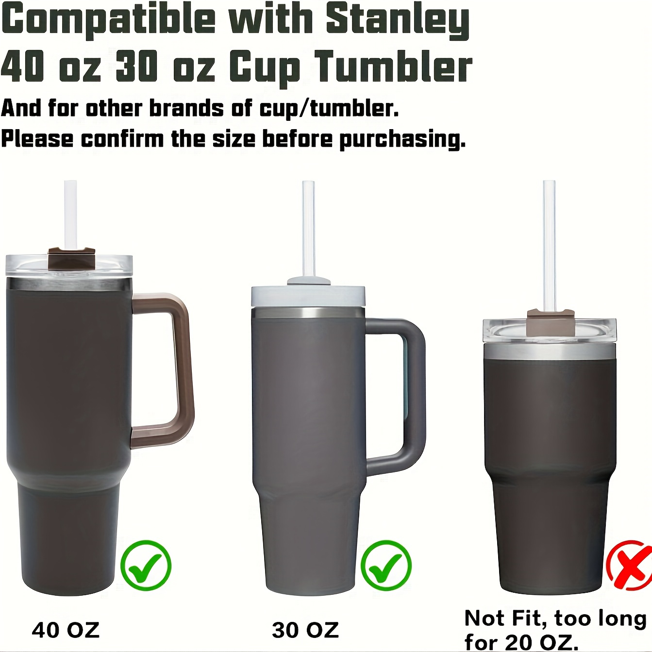 Reusable Durable Clear Plastic Straw - For Stanley Tumbler Cup - Temu