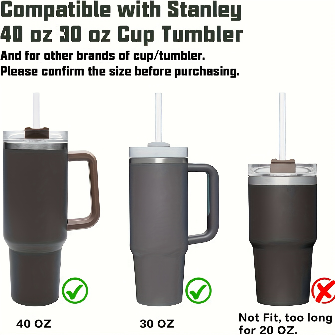 Reusable Clear Plastic Straw For Stanley Cup - Temu