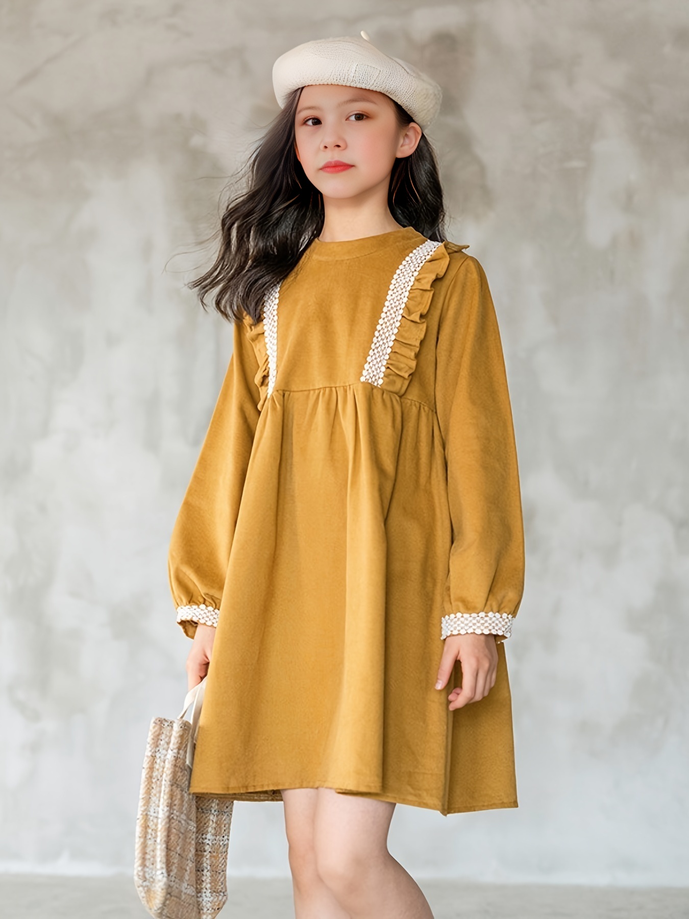 Girls Dress Long Lantern Sleeve Loose Flowy Swing Casual Dresses for Kids -  China Dress and Skirt price