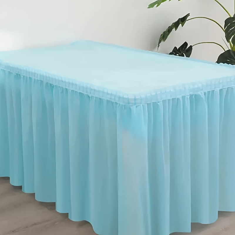 

Elegant Disposable Tablecloth & Skirt Set - Waterproof & Oil-resistant, Perfect For Weddings, Birthdays & Parties, 6ft Rectangle