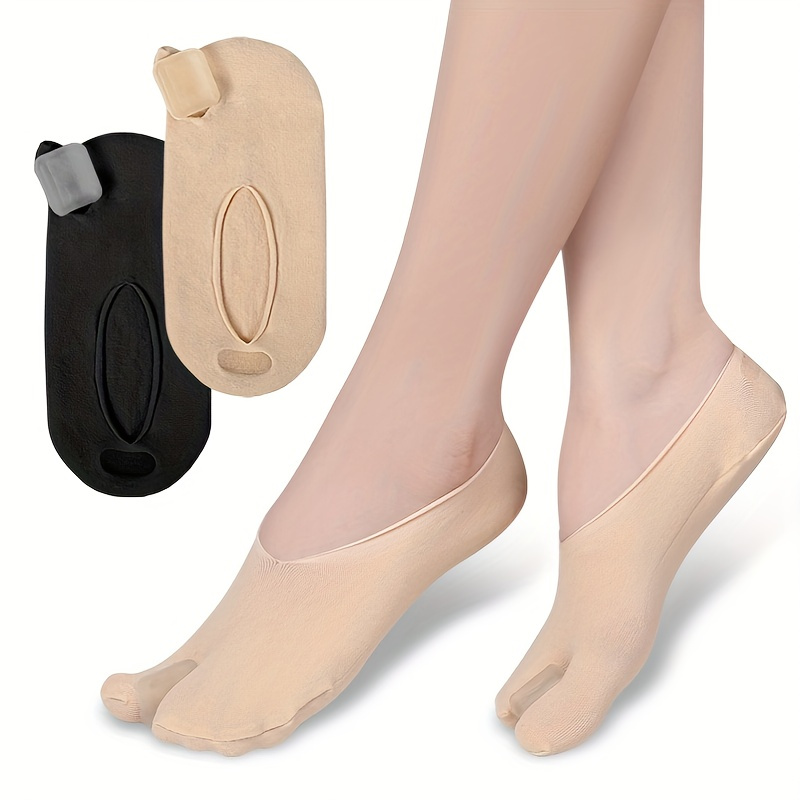 LuckyMoon Calcetines separadores de dedos con almohadillas de juanetes,  calcetines de alineación de pies, calcetines de juanetes, almohadillas de