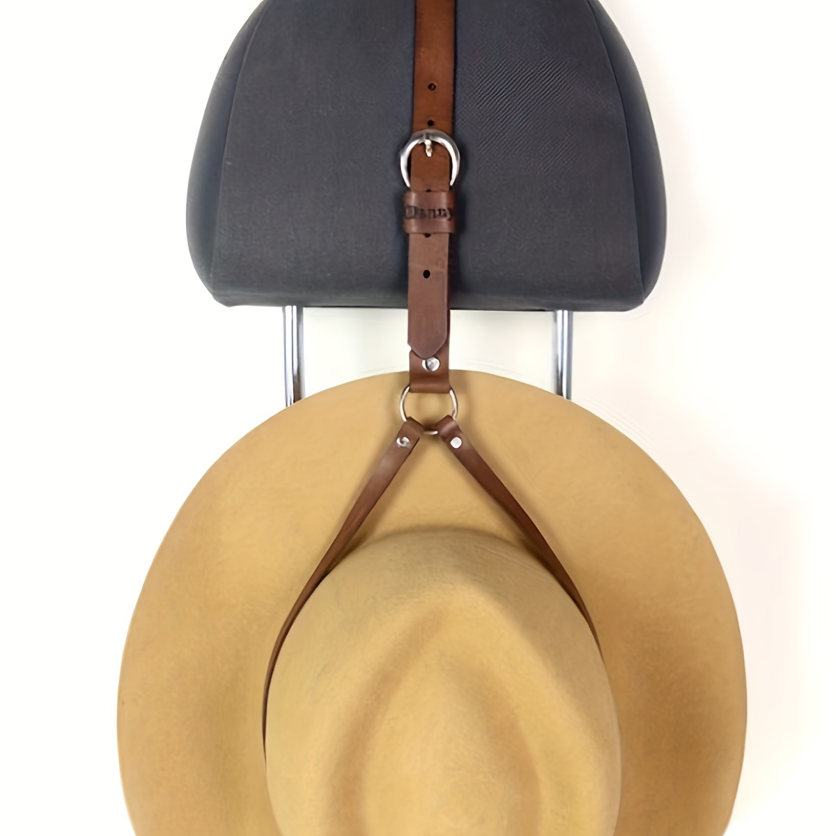 elegant   leather car hat rack secure stylish seat organizer for all hats   no damage details 1