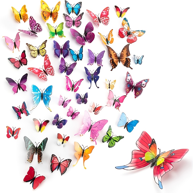 Papillon en Métal, 72 Pièces Papillons Décoratifs, Papillon 3D Mural pour  Chambre de Bébé et Filles, Autocollants Muraux de Bricolage, Décorations de  Fête de Mariage Amovibles (Or Rose) : : Cuisine et