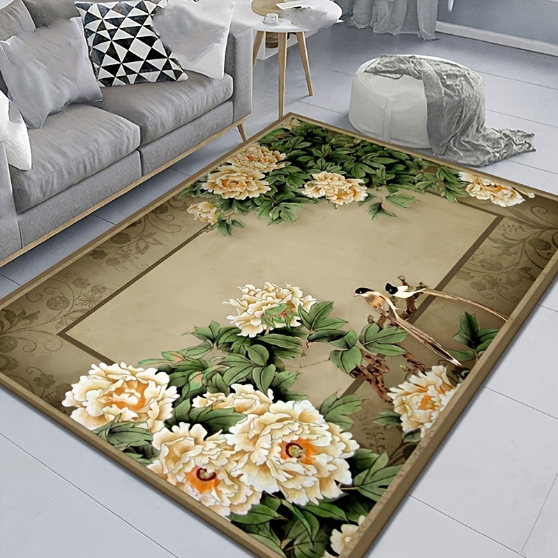 Boho Floral Floor Mat Home Entry Door Floor Mat Living Room - Temu