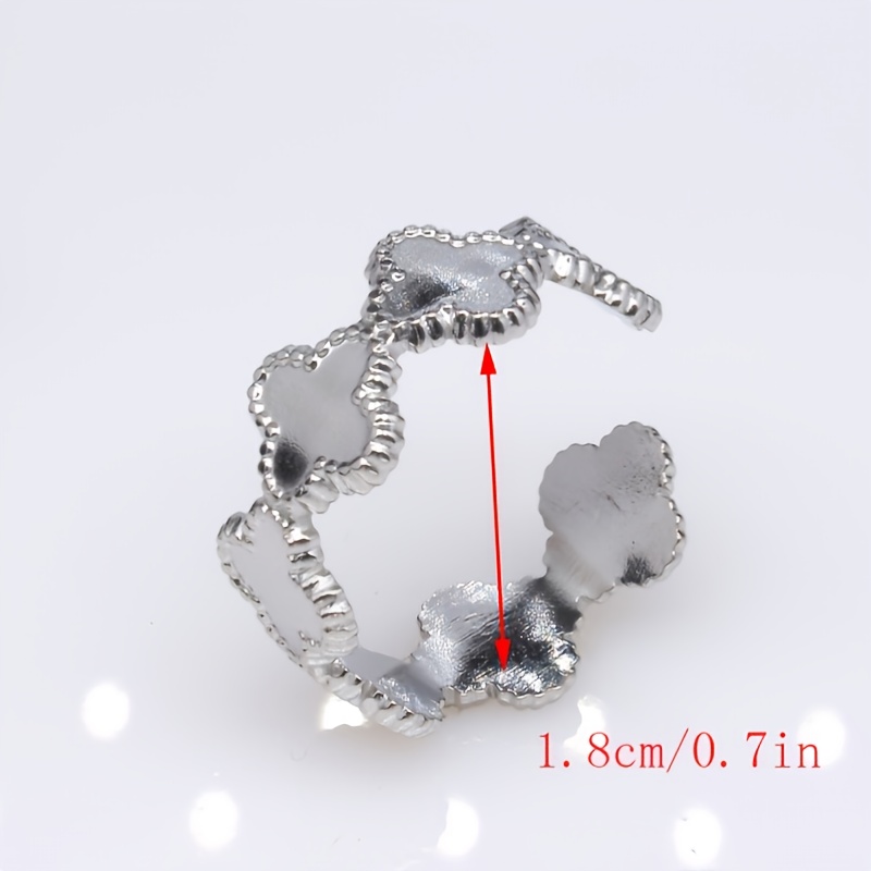 Vintage Four Leaf Clover Open Ring for Autumn/Winter