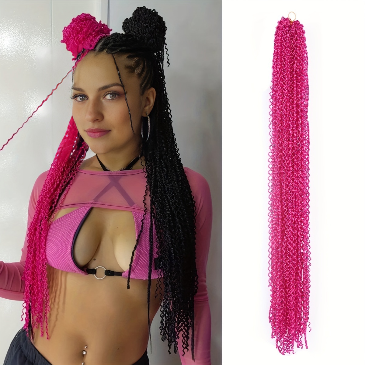 Goddess Box Braids Bouncy Wavy Ends Braid Hair Pieces - Temu Canada