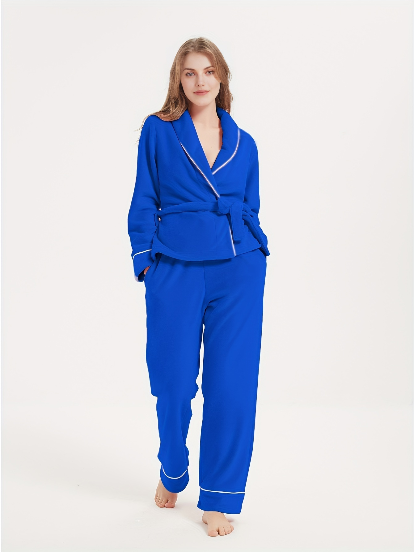 Velour Lounge Pyjama Set, Cobalt