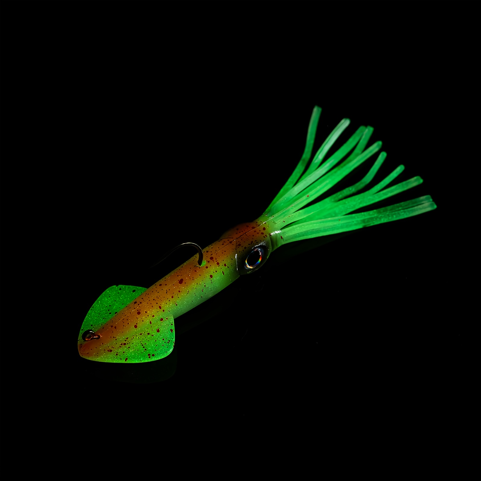 5 Pcs 9.5cm/6g Dark Night Luminous Fishing Lures Baits Squid Jigs