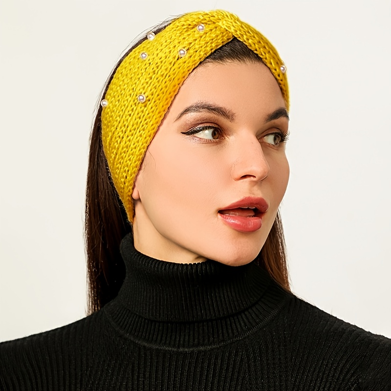 Acheter Bandeau en tricot au crochet pour femmes, chauffe-oreilles, Turban  doux, extensible, hiver, chaud, bandanas, bandeaux de course, accessoires  pour cheveux