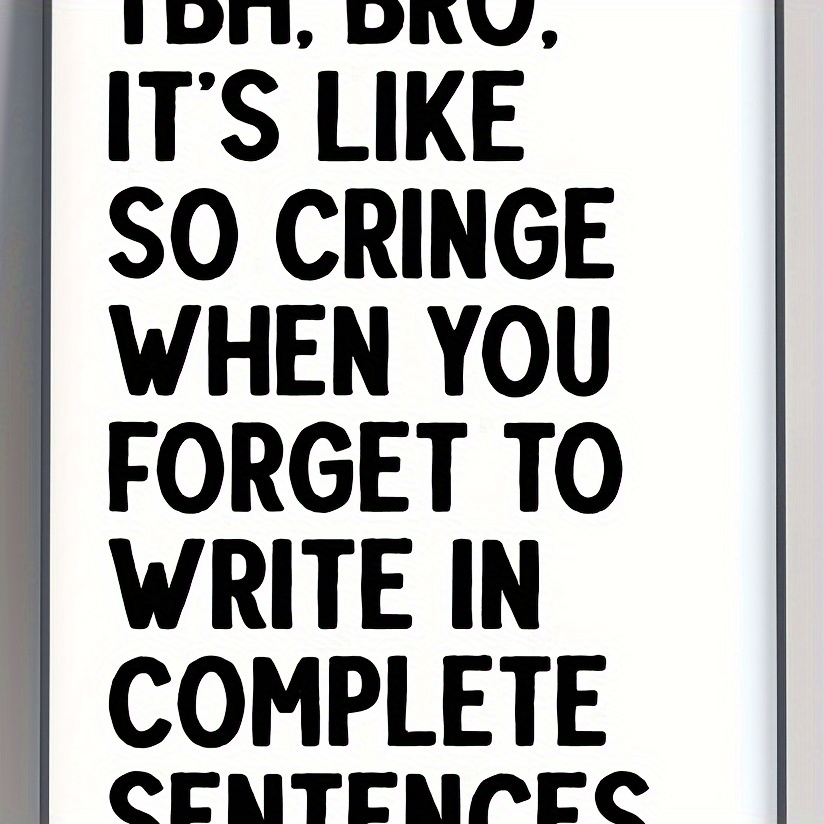 

Funny Grammar & Writing Process Poster For Middle/high School Classroom - Educational Bulletin Board Decor, High-quality Canvas, Frameless Classroom Posters