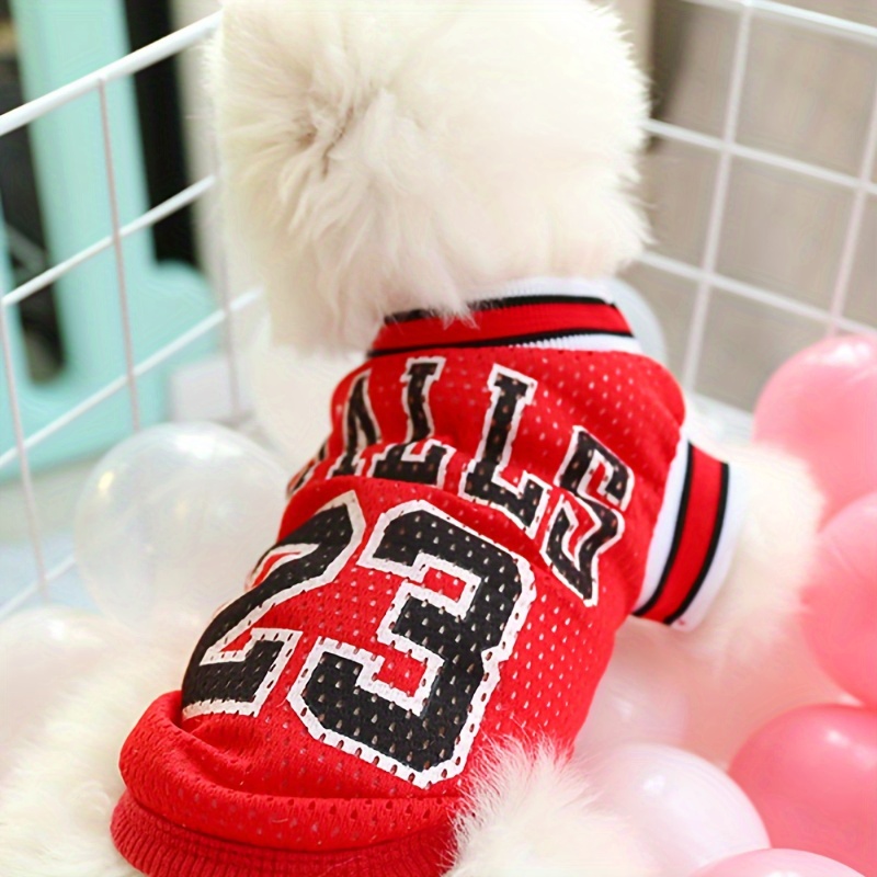 

Spring Summer Dog Clothes, Thin Breathable Mesh Shirt Vest Basketball Team Uniform