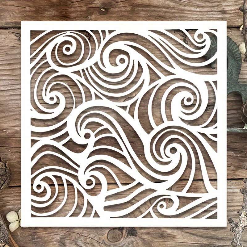 

1pc Waves Artist Design: 5.98in Stencils. Decor For Diy Scrapbooking, Embossing, Photo Albums, Birthday, , Holidays As Day Cards, And Other Crafts. !