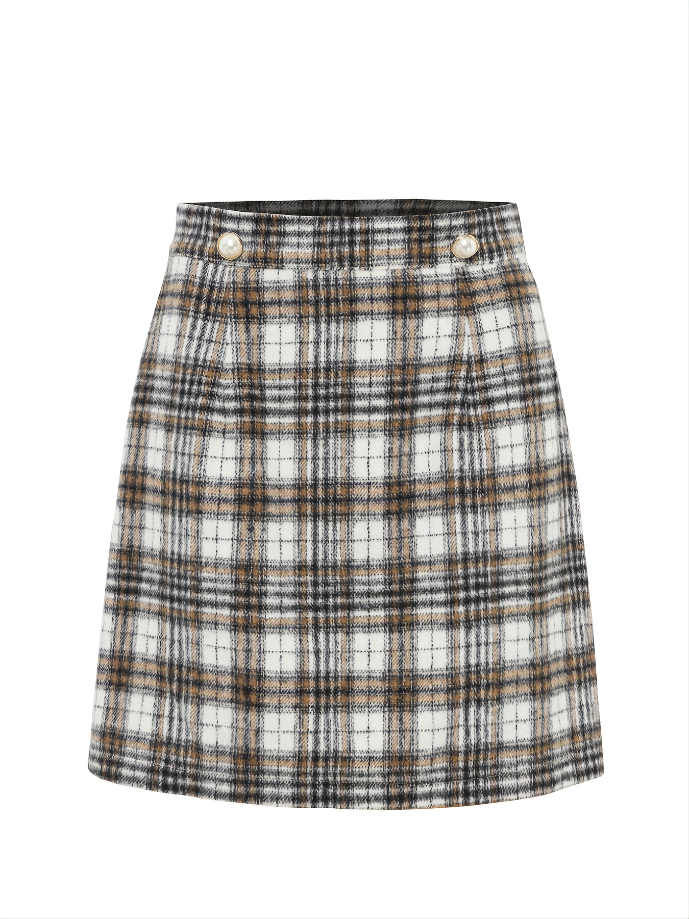 Elegant Plaid Skirt - Temu