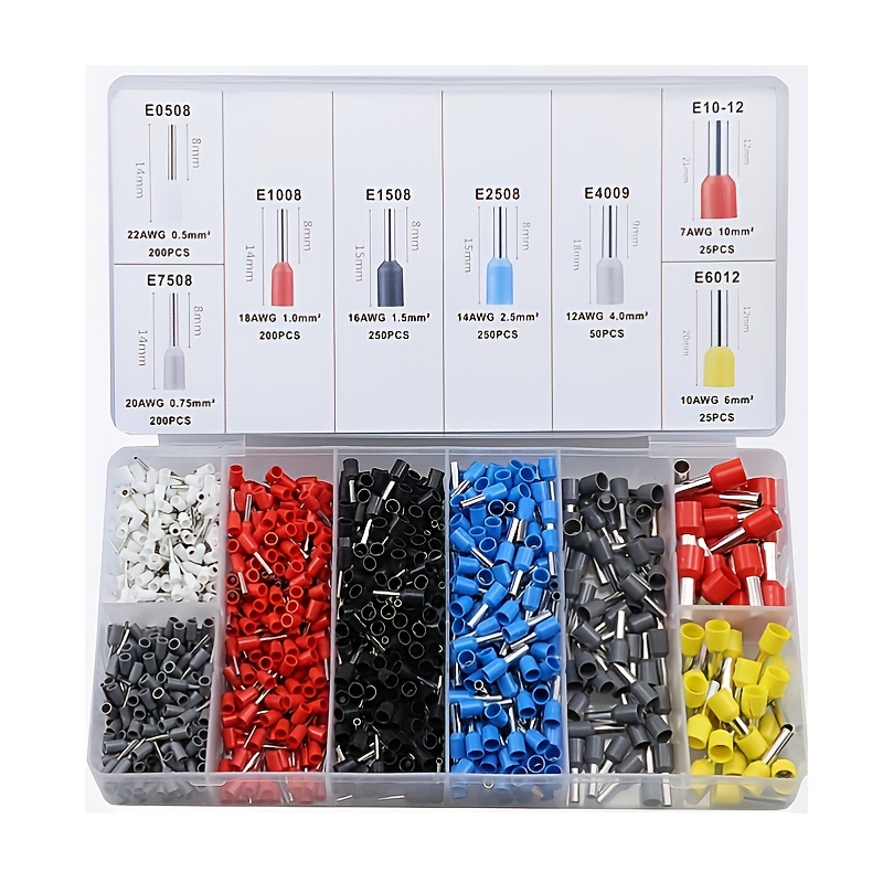 1200PCS Wire Ferrules, Insulated Crimp Pin Terminal Kit for