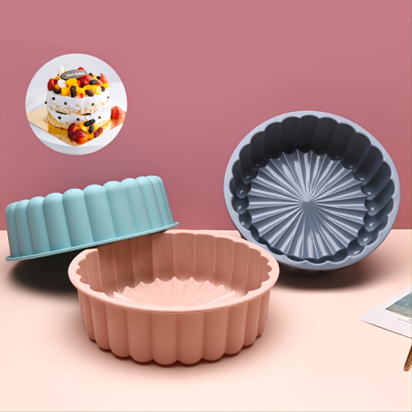 JSUOEO Molde de silicona redondo, 2 piezas de silicona flexible para tartas  de 8 pulgadas, redondo, molde de silicona para hornear en capas para  pasteles y panes : : Hogar y cocina