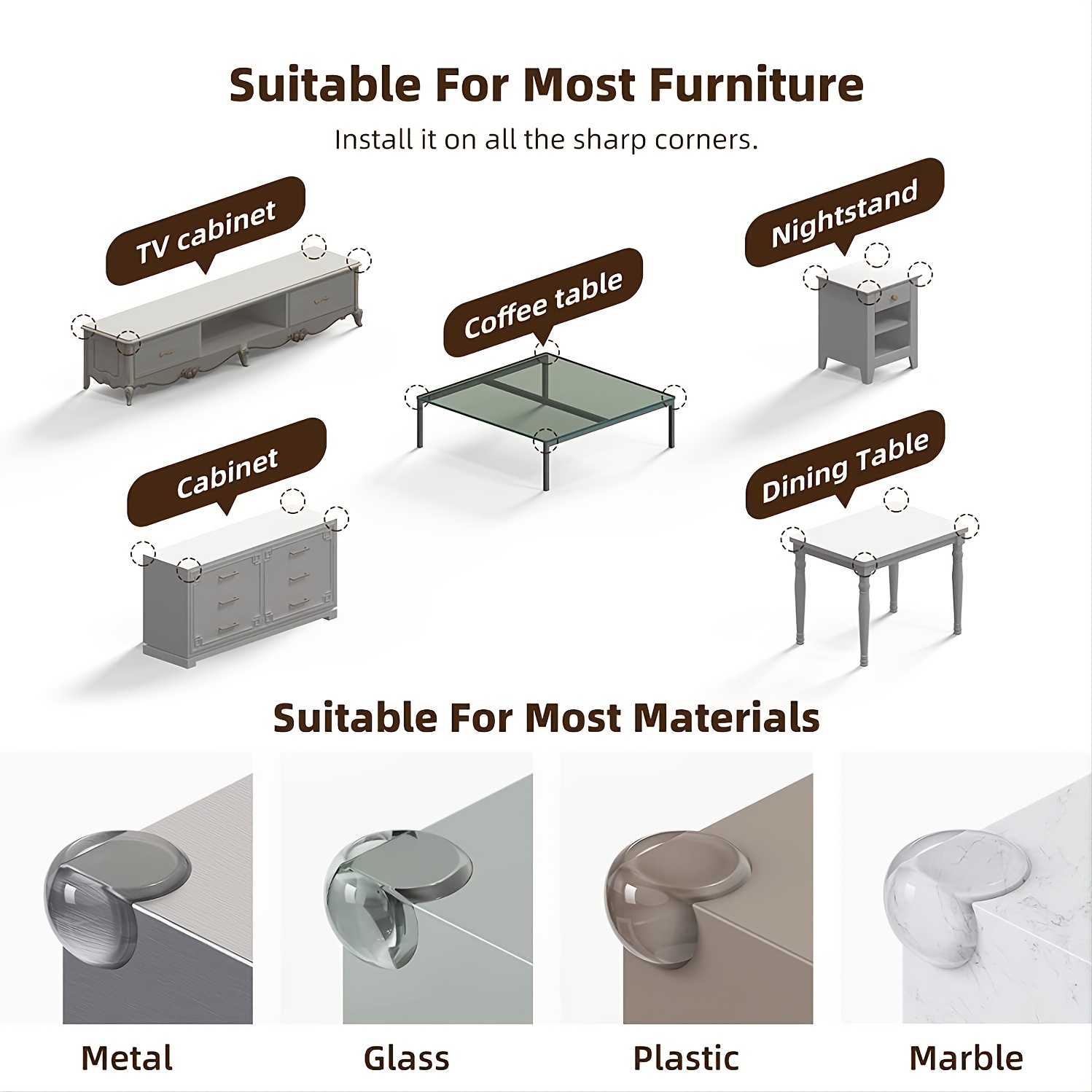 Baby Corner Protectors, Furniture Corner Protectors And Edge Safety  Bumpers, Baby Protective Bumpers And Cushions Cover Sharp Furniture And  Table Edges, Transparent - Temu United Arab Emirates